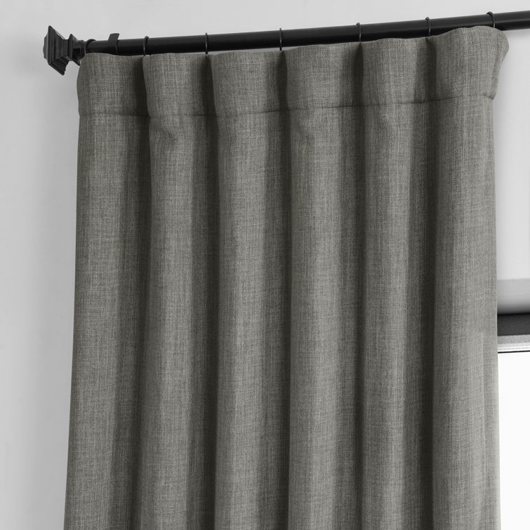 Dandelion Gold Faux Linen Blackout Curtain Panel, 100" x 84"