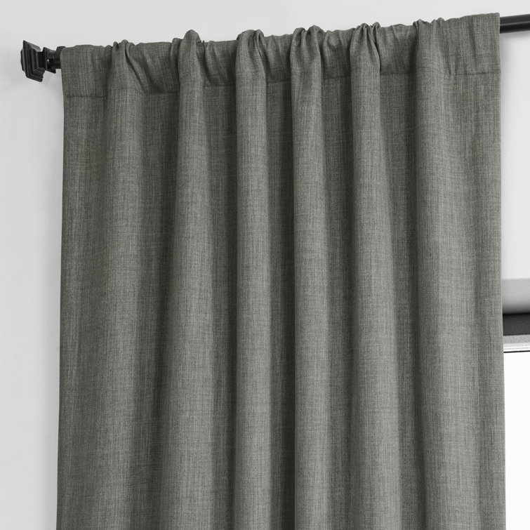 Dandelion Gold Faux Linen Blackout Curtain Panel, 100" x 84"