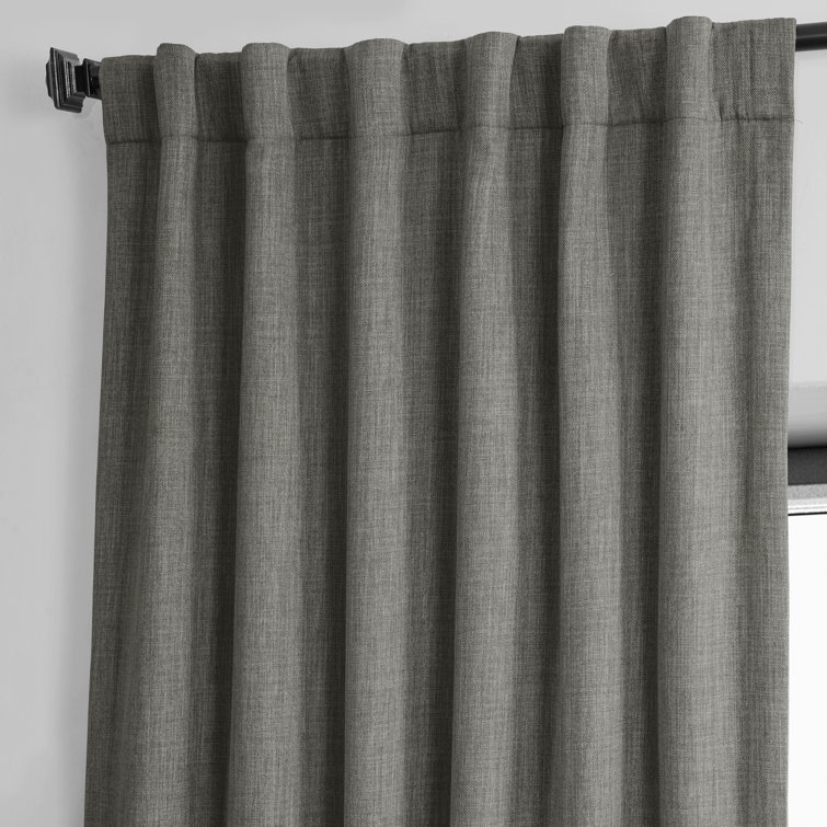 Dandelion Gold Faux Linen Blackout Curtain Panel, 100" x 84"