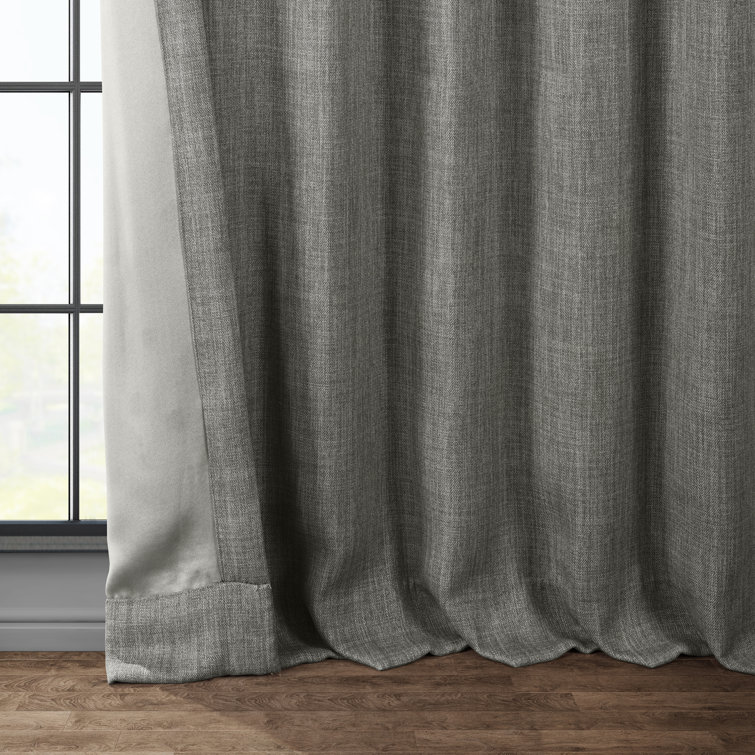 Dandelion Gold Faux Linen Blackout Curtain Panel, 100" x 84"