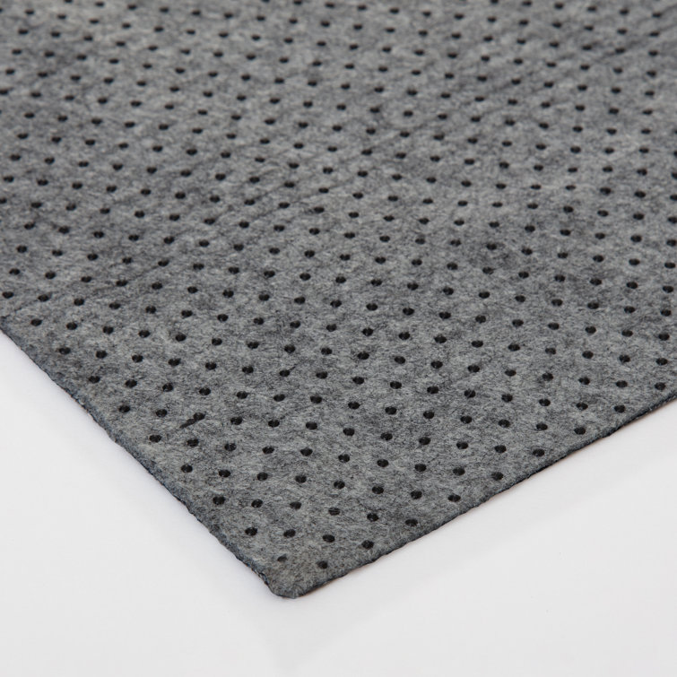 Gray and Cream Rectangular PVC and Polyester Chair Mat