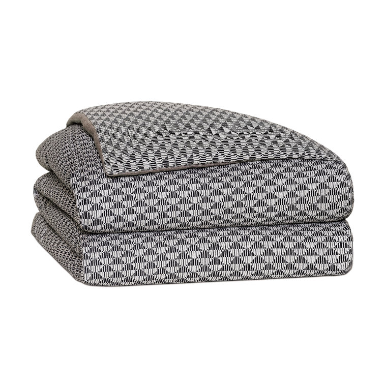 Modern Black and White Geometric Viscose Duvet Cover Set