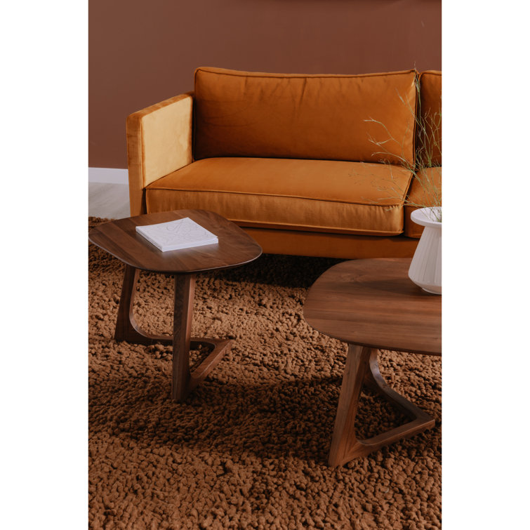 Mid-Century Modern Oval Walnut End Table