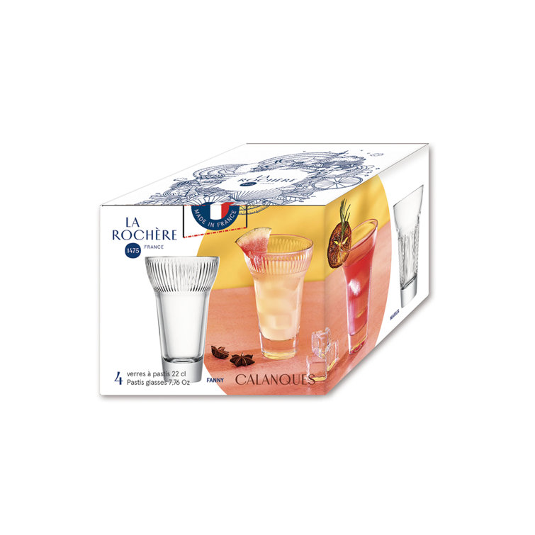 Calanques 7.74oz Clear Glass Hurricane Cocktail Set