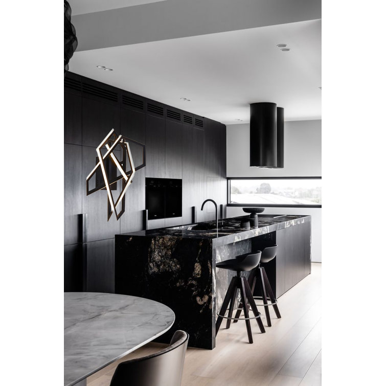 Modern Gold and Black LED Wall Sconce, 19.7" x 25.2"