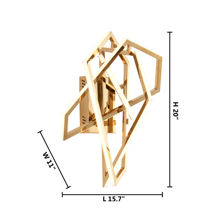 Elegant Gold Stainless Steel LED Wall Sconce with White Acrylic Diffusers