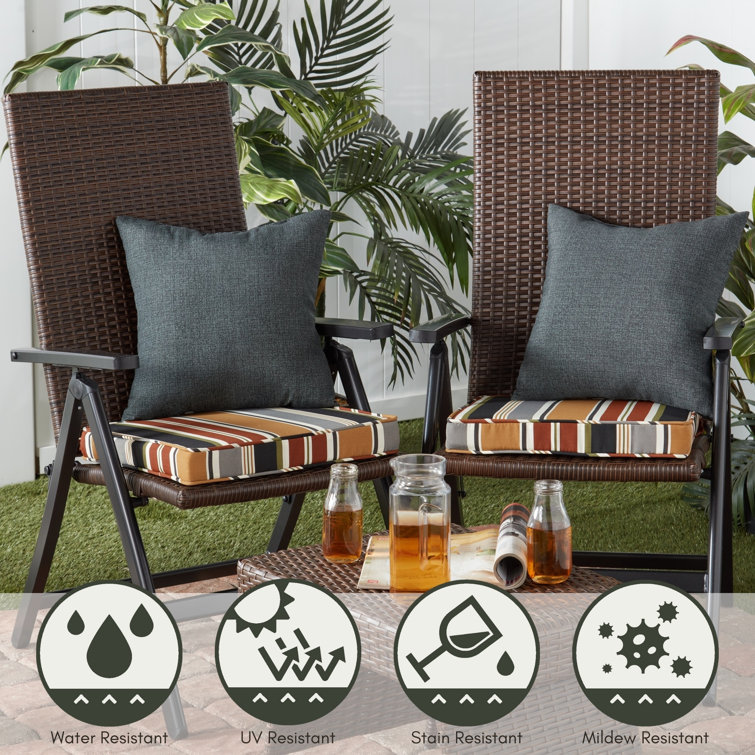 Carbon 17" Square Outdoor Throw Pillow Set