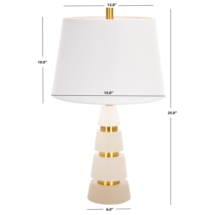 White and Gold Alabaster 25-inch Table Lamp