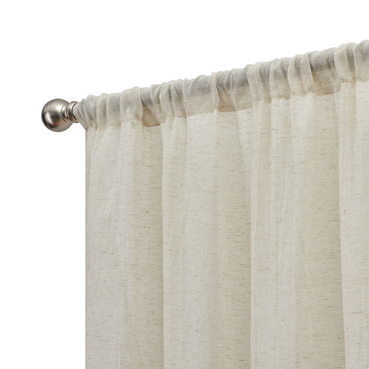 Blue Sheer Linen Blend Rod Pocket Window Panels