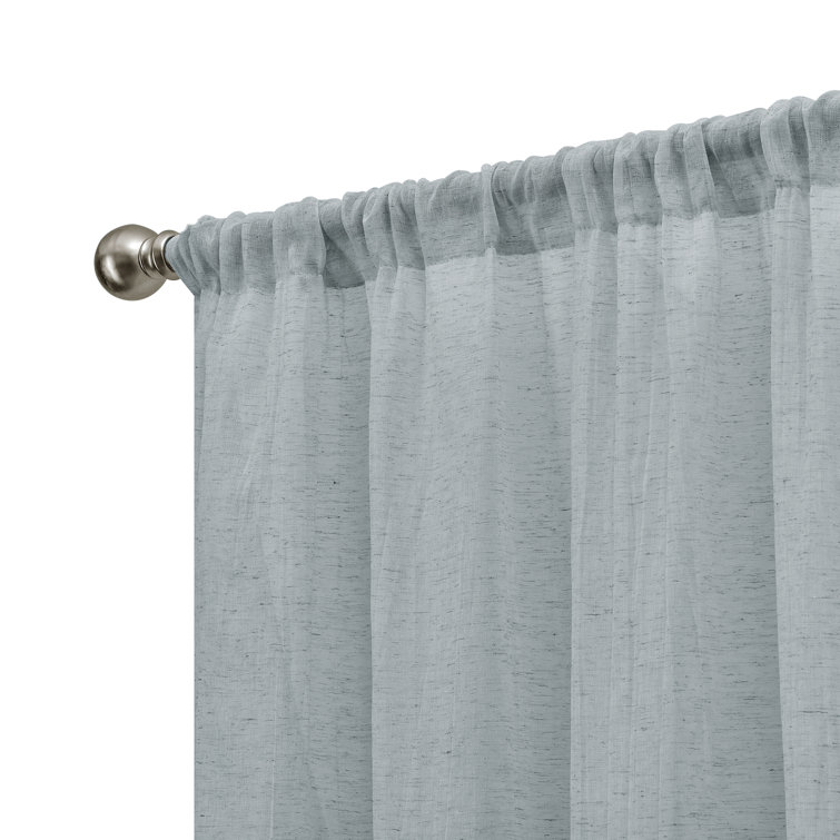 Natural Light-Filtering Linen Blend Curtain Panels, 50'' W x 96'' H