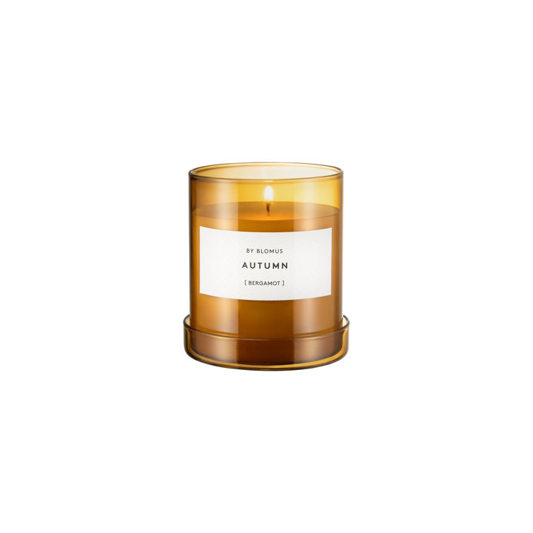 Large Tan Bergamot Scented Soy Candle with Lid