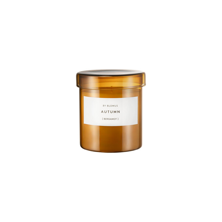 Large Tan Bergamot Scented Soy Candle with Lid