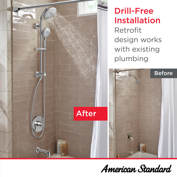 Polished Chrome Adjustable Dual Shower System with Handheld and Rain Heads