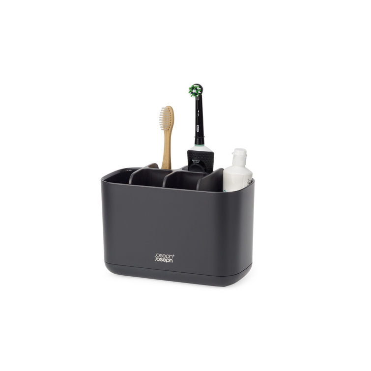 Large Black EasyStore Toothbrush Holder with Dividers