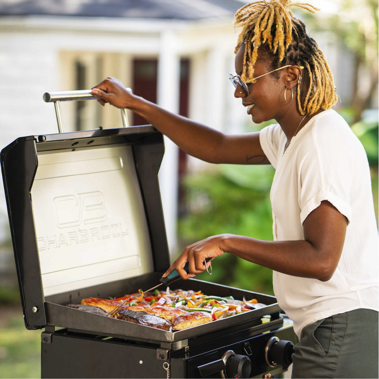22" Black Portable Propane Gas Hibachi Griddle