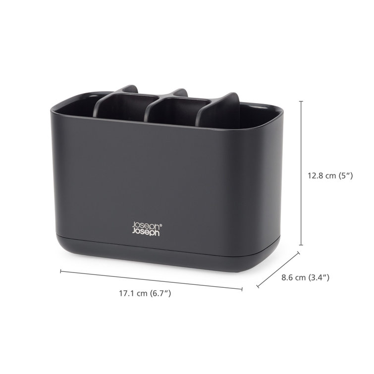 Large Black EasyStore Toothbrush Holder with Dividers