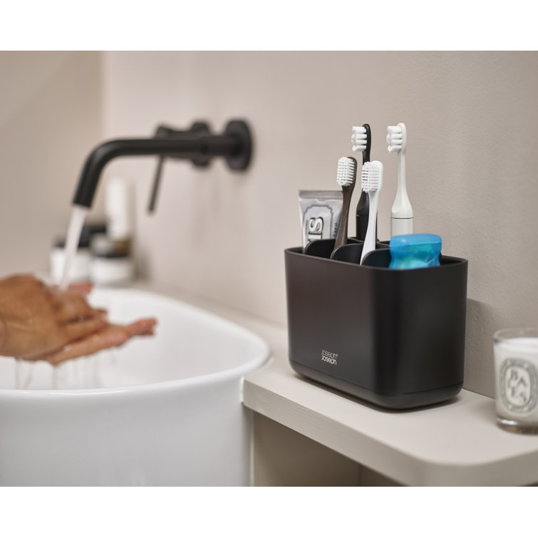 Large Black EasyStore Toothbrush Holder with Dividers
