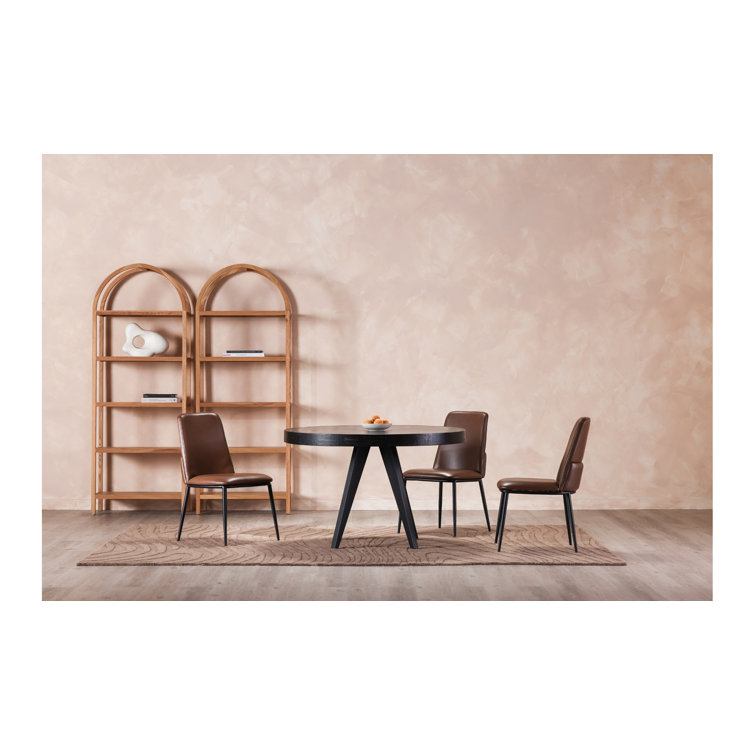 Douglas Modern High-Back Brown Leather Dining Chair