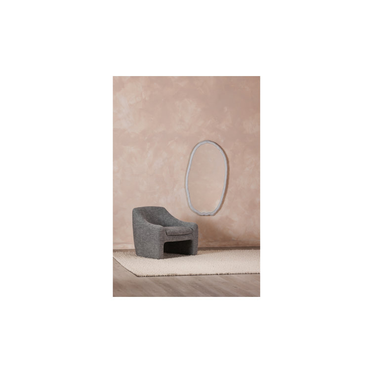 24" Contemporary White & Gold Rectangular Bathroom Mirror
