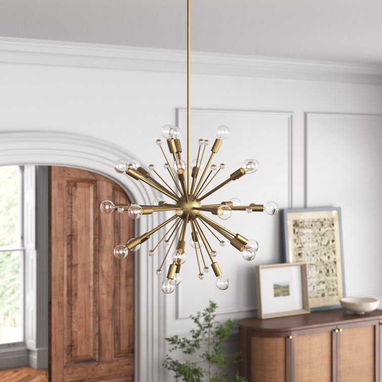 Galea Warm Brass 24-Light Adjustable Sputnik Chandelier