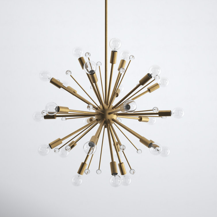Galea Warm Brass 24-Light Adjustable Sputnik Chandelier