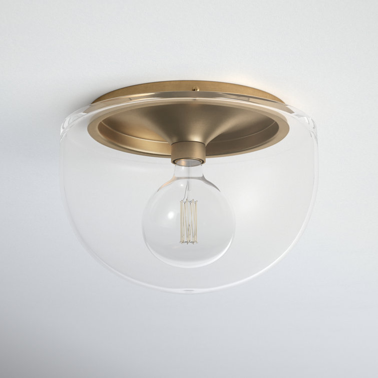 Grace Aged Brass 14" Wide Bowl Flush Mount Ceiling Fixture