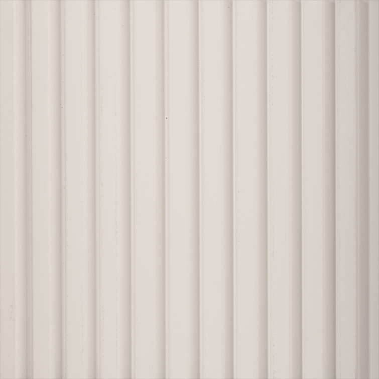 White 112" x 9.5" Polystyrene 3D Wood Slat Wall Panels