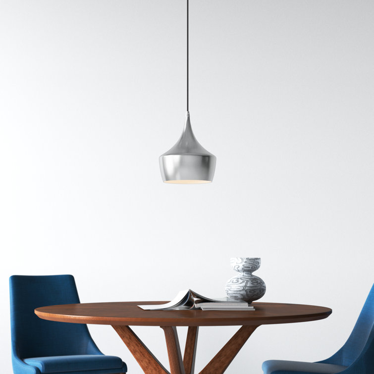Mini Brushed Aluminum 1-Light Pendant for Indoor/Outdoor