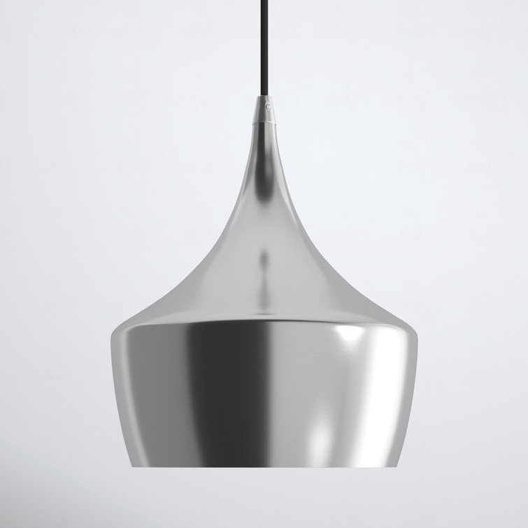 Mini Brushed Aluminum 1-Light Pendant for Indoor/Outdoor