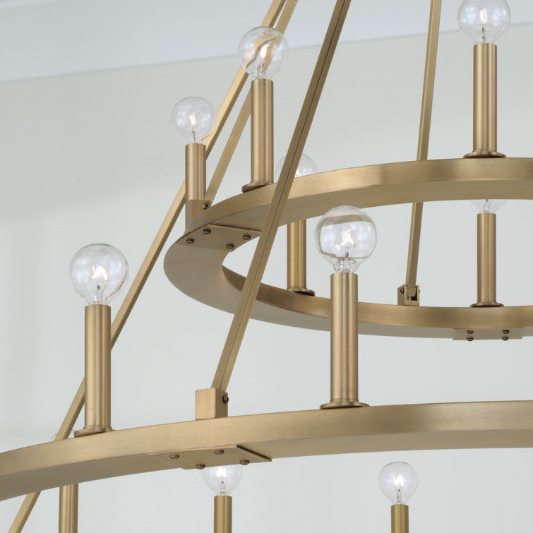 Pearson Aged Brass 24-Light Two-Tier Chandelier
