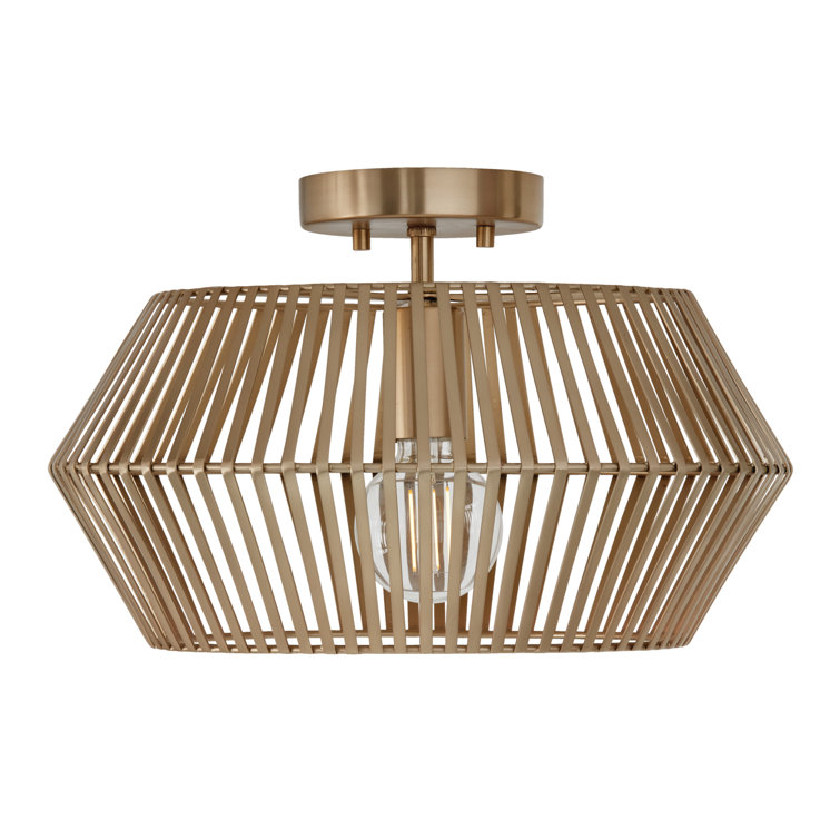 Kaiya Matte Brass Modern Semi-Flush Mount Light