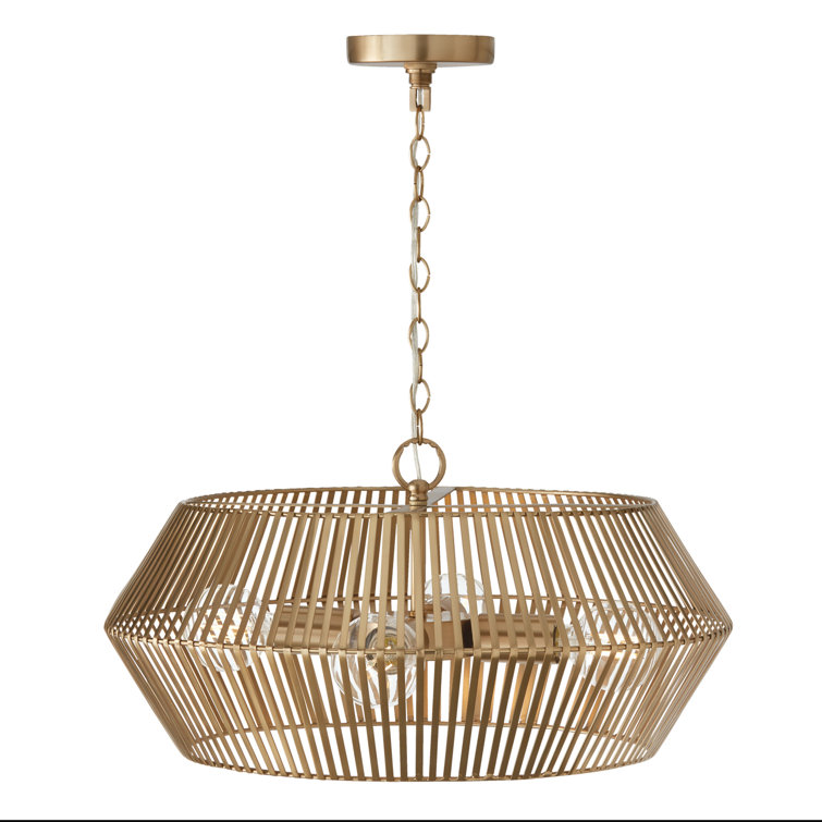 Kaiya Matte Brass 4-Light Geometric Pendant
