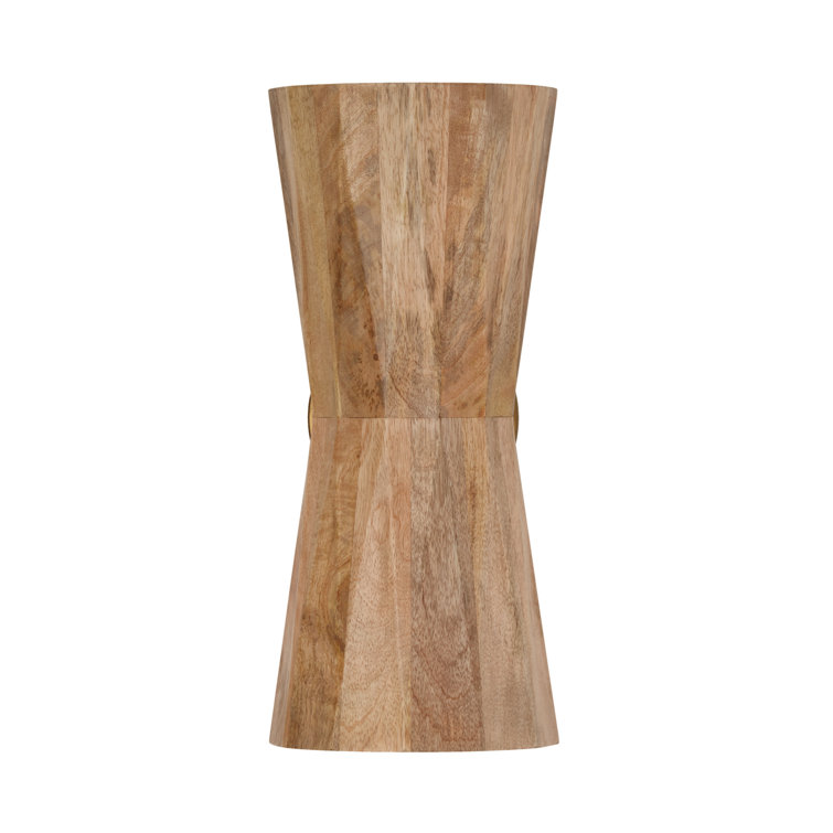 Nadeau Light Wood and Patinaed Brass Hourglass Sconce