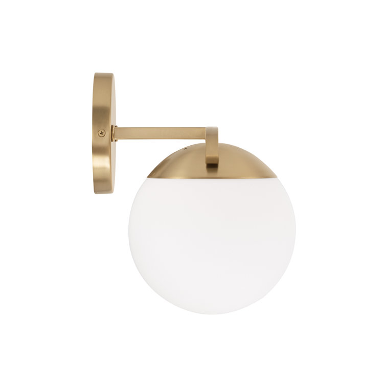 Matte Brass and Frosted Glass 2-Light Vanity Fixture