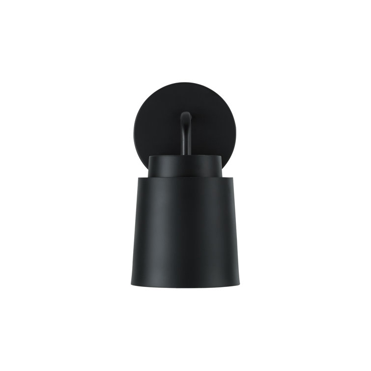 Matte Black Metal Sconce with Soft Gold Interior