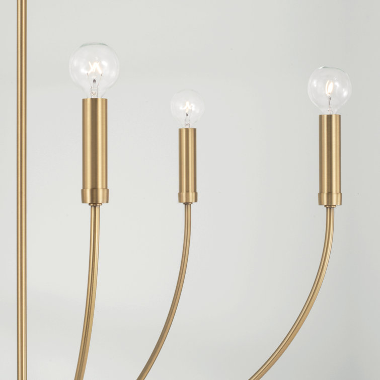 Ansley 6-Light Aged Brass Mid-Century Modern Chandelier