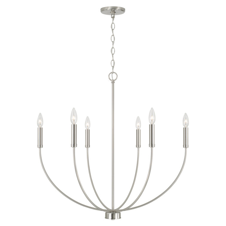 Brushed Nickel 6-Light Candle Style Chandelier