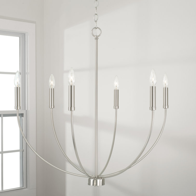 Brushed Nickel 6-Light Candle Style Chandelier