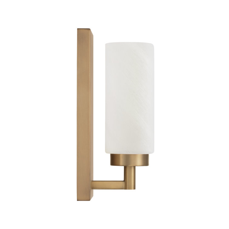 Alyssa Aged Brass Sconce with Faux Alabaster Glass