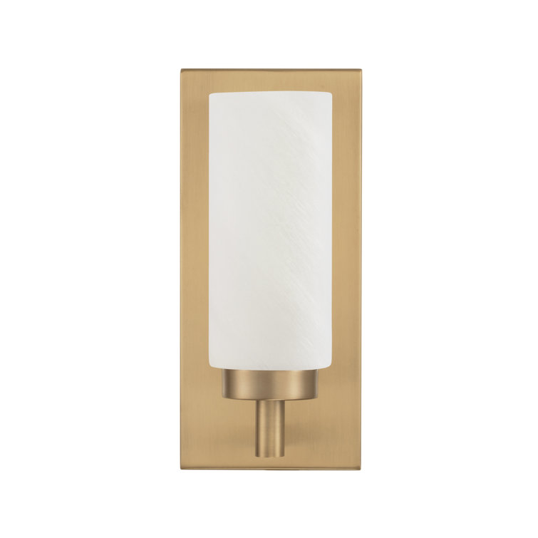 Alyssa Aged Brass Sconce with Faux Alabaster Glass