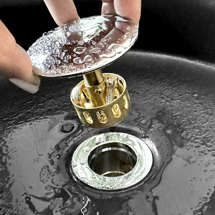 Polished Chrome Stainless Steel Pop-Up Bathroom Sink Drain Set