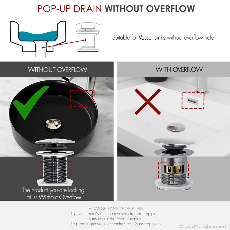 Polished Chrome Stainless Steel Pop-Up Bathroom Sink Drain Set