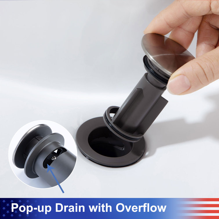 Brushed Nickel Waterfall Spout Bathroom Faucet with Drain Assembly