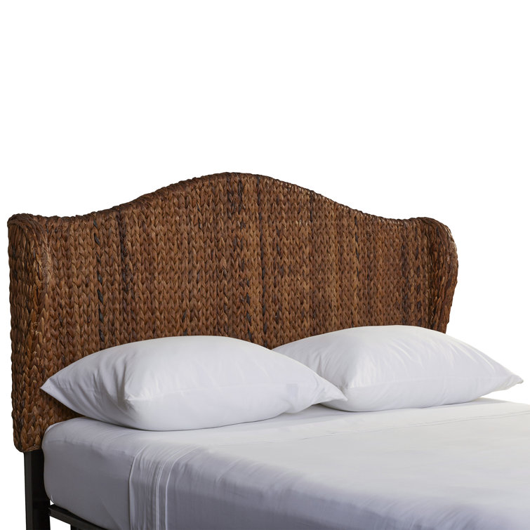 Transitional Nadine Winged Full Headboard in Natural Brown