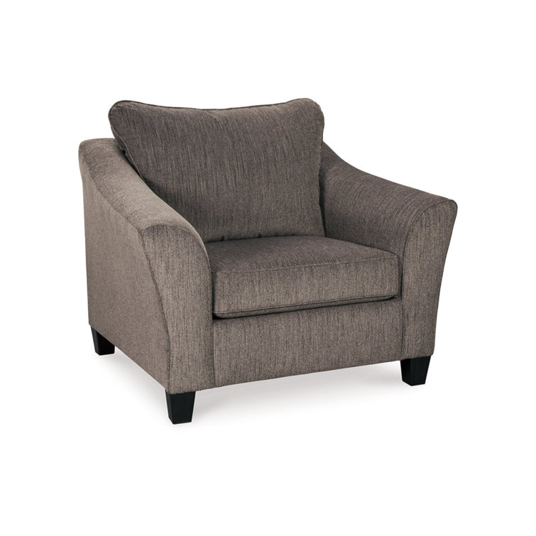Modern Slate Gray Microfiber Oversized Armchair 47"