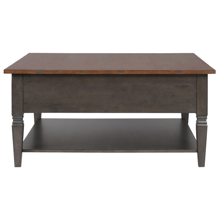 Dakota 42" Square Brown and Gray Wood Coffee Table with Storage