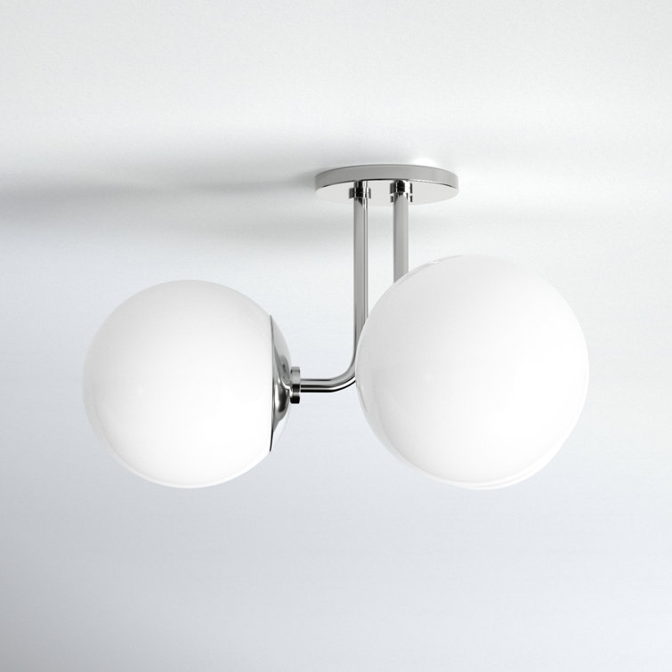 Luna Frosted Glass and Polished Nickel Globe Light