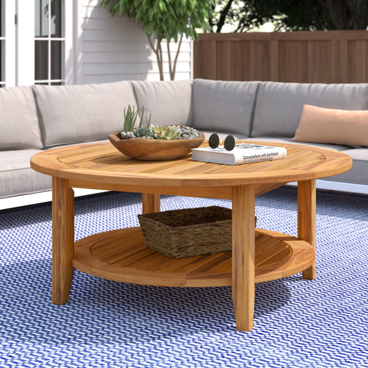 Summerton 40'' Natural Teak Round Outdoor Coffee Table