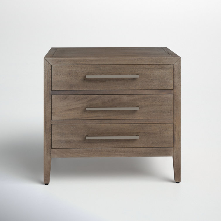 Ariella Light Brown Mahogany 3-Drawer Nightstand
