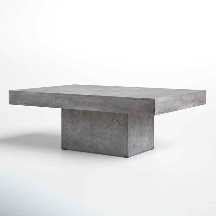 Rectangular Dark Grey Concrete Outdoor Coffee Table
